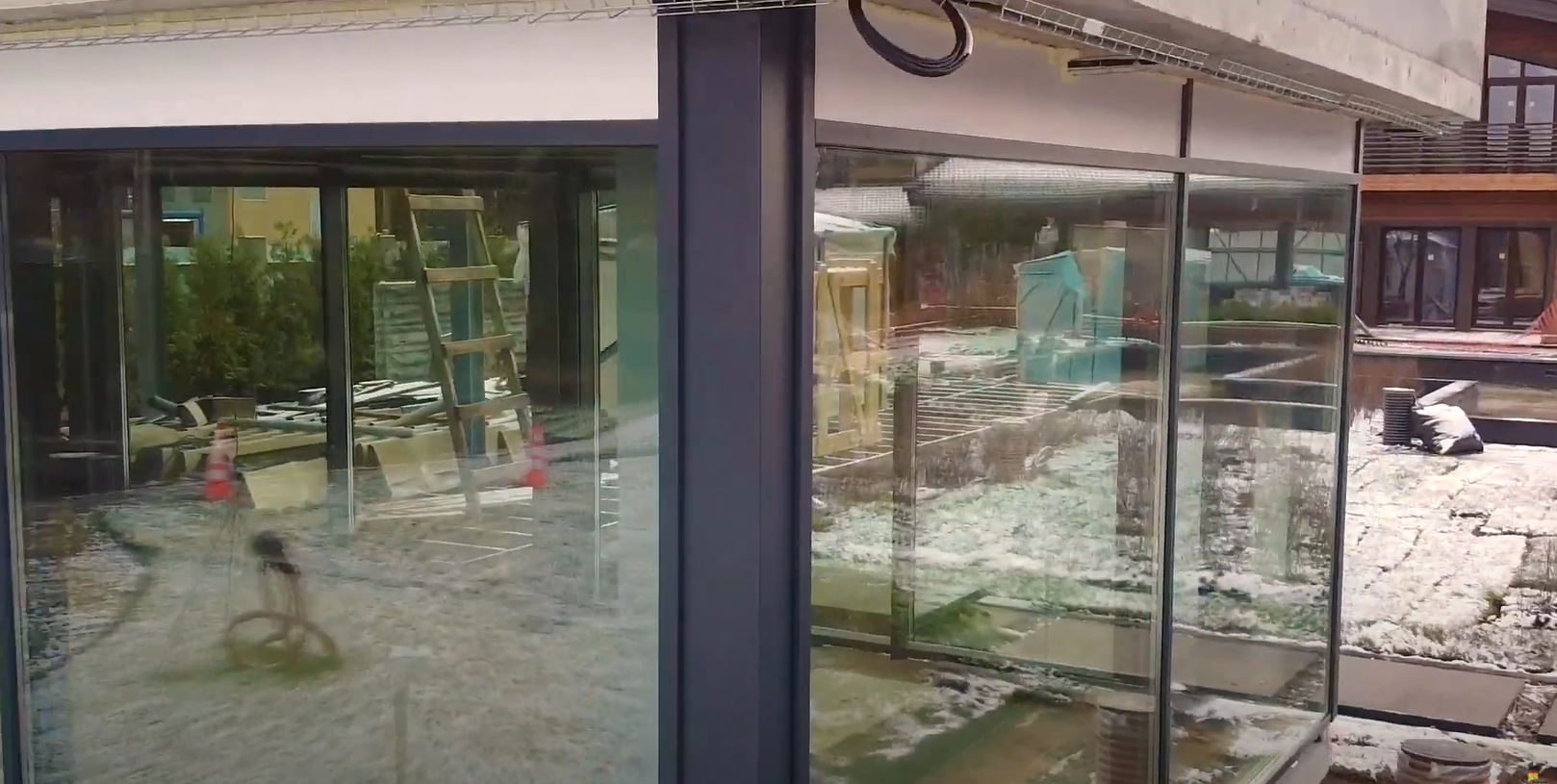 Установка алюминиевого фасада